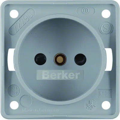 INTEGRO FLOW Socket without grounding with increased protection of contacts gray matt