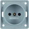 INTEGRO FLOW Socket without grounding with increased protection of contacts gray matt