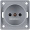 INTEGRO FLOW Socket without grounding with increased protection of contacts gray matt