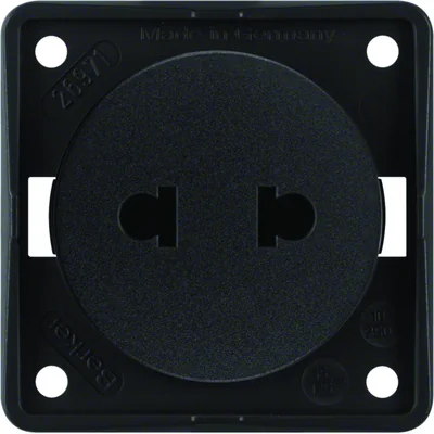 INTEGRO FLOW Steckdose ohne Erdung „Euro-American Standard“ mattschwarz