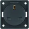 INTEGRO FLOW Toma con conexión a tierra "estándar británico" con mayor protección contra contactos, antracita mate