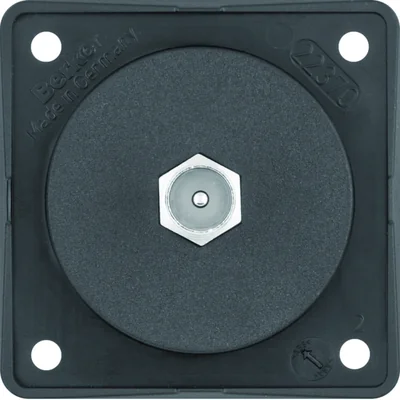 Integro Flow TV-Antennenbuchse mit ungeschirmtem Gehäuse, Schwarz