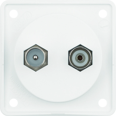 INTEGRO FLOW TV-/Radio-Antennendose mit ungeschirmtem Gehäuse, schneeweiß matt