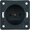 INTEGRO FLOW Ungrounded socket with increased contact protection anthracite matt