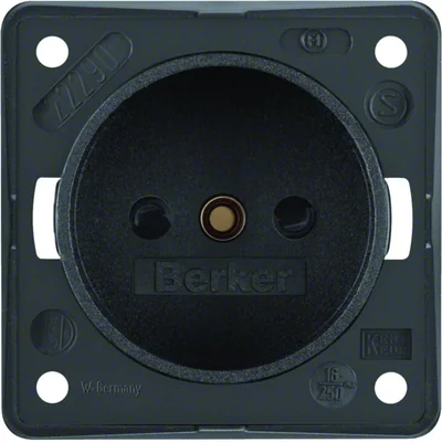 INTEGRO FLOW Ungrounded socket with increased contact protection anthracite matt