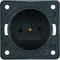 INTEGRO FLOW Ungrounded socket with increased contact protection anthracite matt