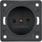 INTEGRO FLOW Ungrounded socket with increased contact protection anthracite matt