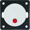 INTEGRO FLOW/PURE Bouton-poussoir lumineux avec cabochon rouge, brillant blanc neige