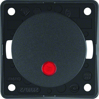 INTEGRO FLOW/PURE Control switch with red lens 2-pole anthracite matt