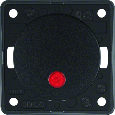 INTEGRO FLOW/PURE Control switch with red lens 2-pole glossy black