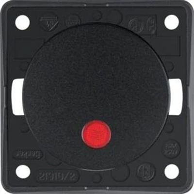 INTEGRO FLOW/PURE Control switch with red lens 2-pole glossy black