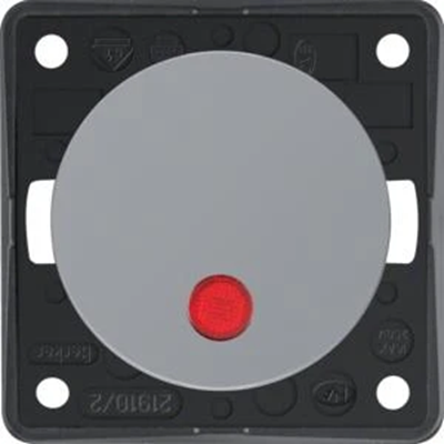 INTEGRO FLOW/PURE Control switch with red lens 2-pole glossy gray