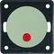 INTEGRO FLOW/PURE Control switch with red lens 2-pole matt chrome