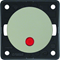 INTEGRO FLOW/PURE Control switch with red lens 2-pole stainless steel varnished