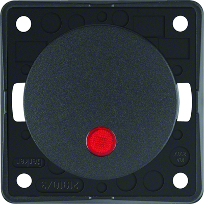 INTEGRO FLOW/PURE Illuminated push-button switch with red lens anthracite matte