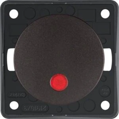 INTEGRO FLOW/PURE Illuminated push-button switch with red lens, brown matt