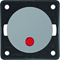 INTEGRO FLOW/PURE Illuminated push-button switch with red lens, glossy grey