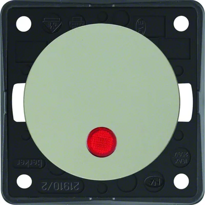 INTEGRO FLOW/PURE Interruptor de control con lente roja, 2 polos, acero inoxidable pintado