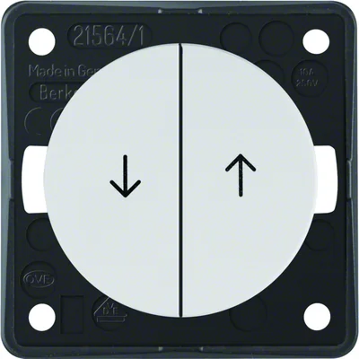 INTEGRO FLOW/PURE Interruttore cieco a pulsante multitasto con stampa "freccia", bianco lucido