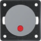 INTEGRO FLOW/PURE Łącznik klawiszowy przyciskowy podświetlany z czerwoną soczewką połysk szary