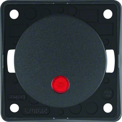 INTEGRO FLOW/PURE Leuchtdrucktaster mit roter Linse anthrazit matt