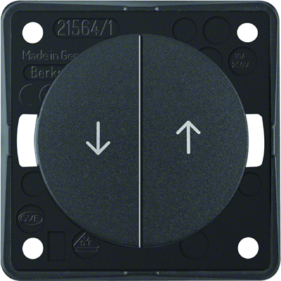 INTEGRO FLOW/PURE Multi-button shutter switch with "arrow" imprint, anthracite matt