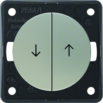 INTEGRO FLOW/PURE Multi-button shutter switch with "arrow" imprint, matt chrome, varnished