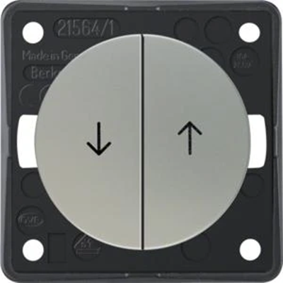 INTEGRO FLOW/PURE Multi-button shutter switch with "arrow" imprint, matt chrome, varnished