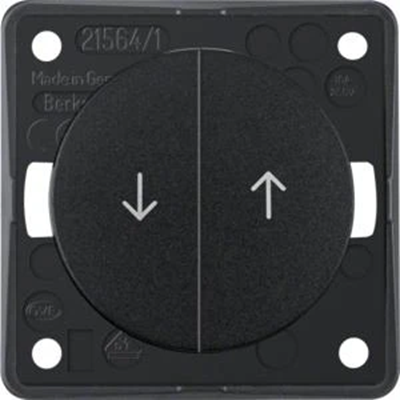 INTEGRO FLOW/PURE Multi-button shutter switch with "arrow" print, glossy black