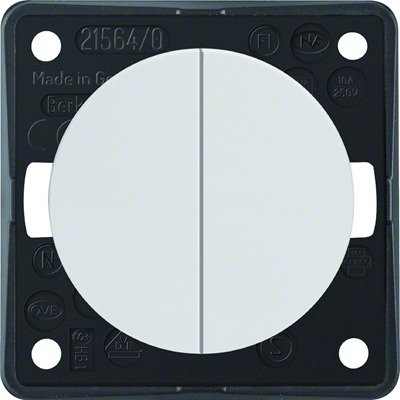 INTEGRO FLOW/PURE Multi-key push-button switch, snow-white gloss