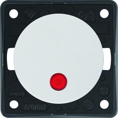 INTEGRO FLOW/PURE Steuerschalter mit roter Linse, 2-polig, glänzend schneeweiß