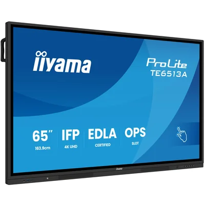 Interactive monitor iiyama 65" TE6513A-B1AG 4K UHD Google EDLA iiShare, DMS, WiFi, USB-C, HDMI, DP