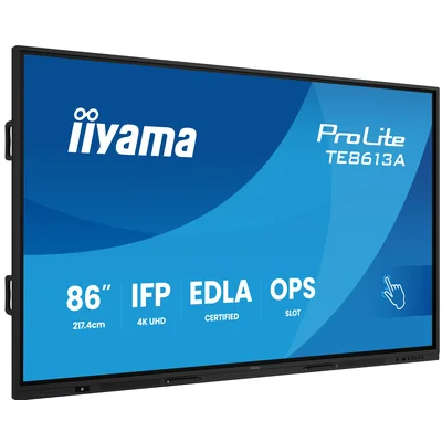 Interactive monitor iiyama 86" TE8613A-B1AG 4K UHD Google EDLA iiShare, DMS, WiFi, USB-C, HDMI, DP