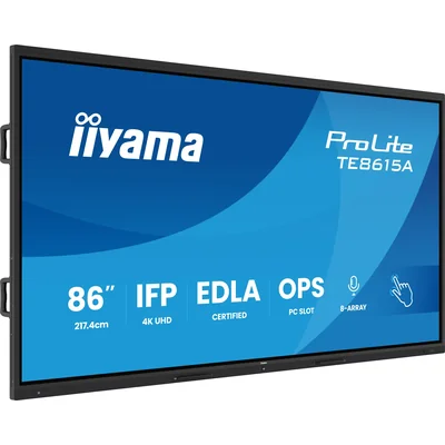 Interactive monitor iiyama 86" TE8615A-B1AG 4K UHD Google EDLA iiShare, DMS, WiFi, USB-C, HDMI, DP