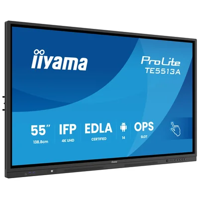 Interaktiver Monitor iiyama 55" TE5513A-B1AG 4K UHD Google EDLA iiShare, DMS, WLAN, USB-C, HDMI, DP
