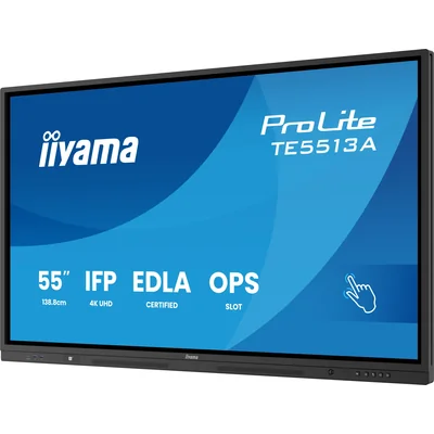 Interaktiver Monitor iiyama 55" TE5513A-B1AG 4K UHD Google EDLA iiShare, DMS, WLAN, USB-C, HDMI, DP