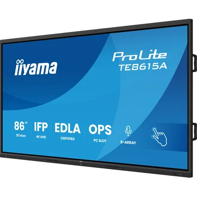 Interaktiver Monitor iiyama 86" TE8615A-B1AG 4K UHD Google EDLA iiShare, DMS, WLAN, USB-C, HDMI, DP