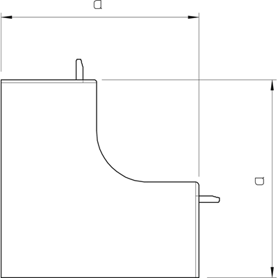 Internal corner of the WDK 60X110 channel
