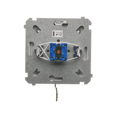 Interrupteur à clé à volet 3 positions 5A 230V métallisé argent mat