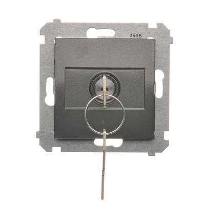 Interrupteur à clé bouton momentané (module) 2 positions 0-I N/O contact 5 A 230V anthracite (métallique)