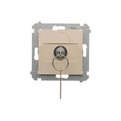 Interrupteur à clé unipolaire (module) 2 positions 0-I N/O contact 5 A 230V crème