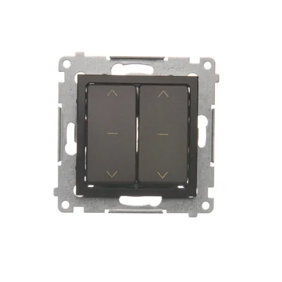 Interrupteur à double volet roulant Simon 54 WMDL-042xx2-046 (module) 10 A, 250 V~, connecteurs rapides. Livré avec bague décorative ; bronze mat