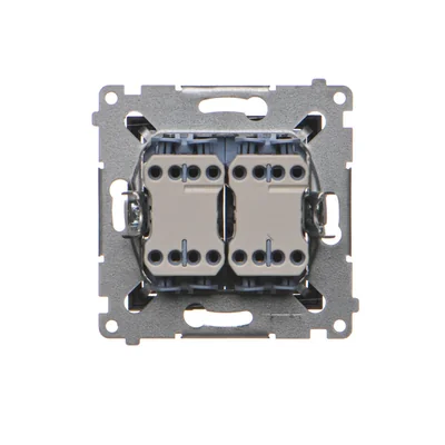 Interrupteur à double volet roulant Simon 54 WMDL-042xx2-049 (module) 10 A, 250 V~, connecteurs rapides. Livré avec bague décorative ; noir