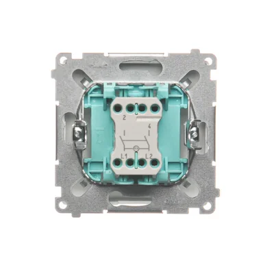 Interrupteur bipolaire avec éclairage (module), 10A, 250V, bornes à vis, blanc