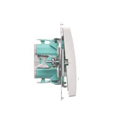 Interrupteur bipolaire avec éclairage (module), 10A, 250V, bornes à vis, blanc