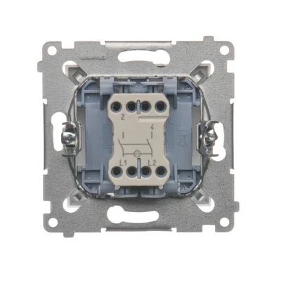Interrupteur bipolaire avec rétroéclairage LED (module) 10A, 250V, connecteurs rapides, blanc