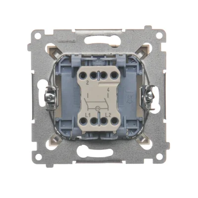 Interrupteur bipolaire avec rétroéclairage LED (module) 10A, 250V, connecteurs rapides, crème