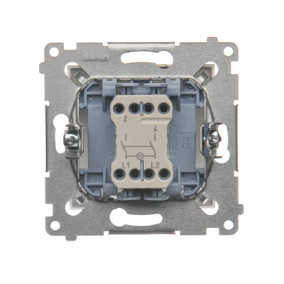 Interrupteur bipolaire avec rétroéclairage LED (module) 10A, 250V, connecteurs rapides, or (métallique)