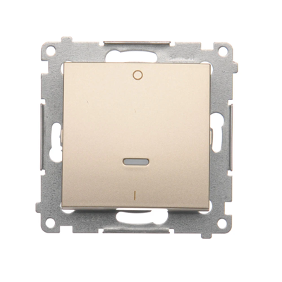 Interrupteur bipolaire avec rétroéclairage LED (module) 10A, 250V, connecteurs rapides, or (métallique)