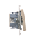 Interrupteur bipolaire avec rétroéclairage LED (module) 10A, 250V, connecteurs rapides, or (métallique)